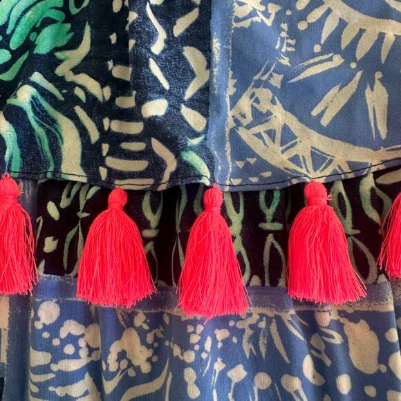 Lilly Pulitzer Meridian Deep Indigo Leied Back Tassel Midi Strapless Dress - Picture 6 of 9